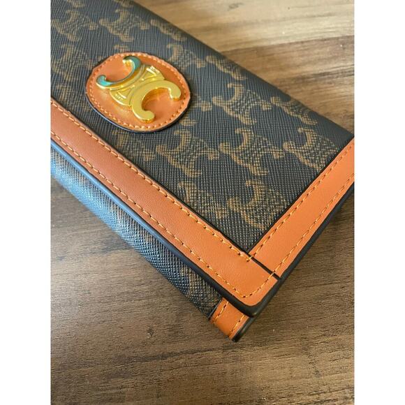 NWOT Designer C Brown & Gold Monogram Extra Storage Fashion Wallet - Picture 4 of 6